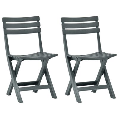 vidaXL Chaises de jardin pliables lot de 2 Plastique Vert