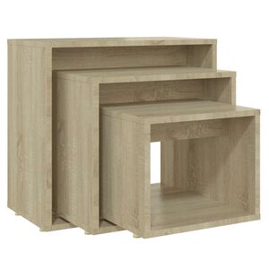 vidaXL Tables gigognes 3 pcs Ch&ecirc;ne sonoma Agglom&eacute;r&eacute;