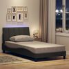 vidaXL Cadre de lit sans matelas Hanko gris fonc&eacute; 100x200 cm tissu