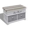 vidaXL Banc d'entr&eacute;e et de rangement avec coussin gris 2 tiroirs Blanc
