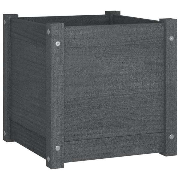 vidaXL Jardini&egrave;res d'ext&eacute;rieur 2 pcs Gris 40x40x40 cm Bois de pin