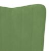 vidaXL Chaise de relaxation avec tabouret Vert clair Velours