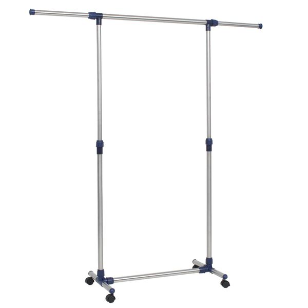 vidaXL Porte-v&ecirc;tements r&eacute;glable Acier inoxydable 165x44x150 cm Argent&eacute;