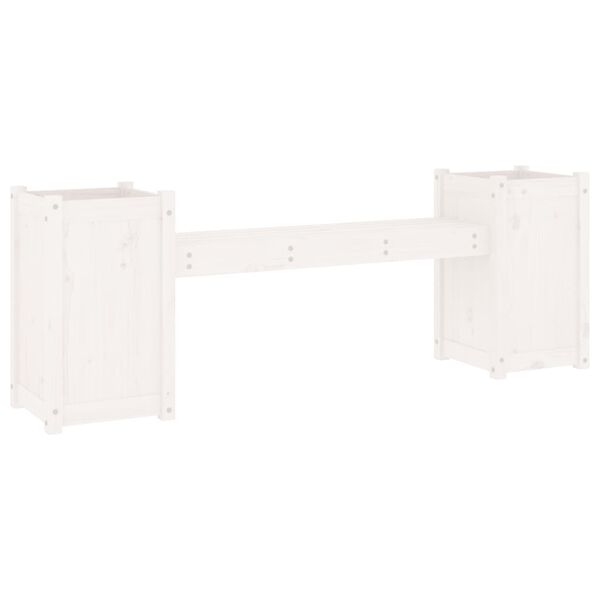 vidaXL Banc avec jardini&egrave;res blanc 180x36x63 cm bois massif de pin