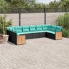 vidaXL Salon de jardin 10 pcs avec coussins noir r&eacute;sine tress&eacute;e