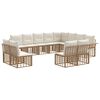 vidaXL Ensemble de canap&eacute;s d'ext&eacute;rieur 12 pc Blanc Naturel et Cr&egrave;me