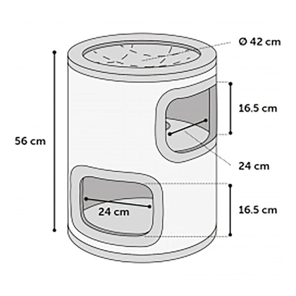 FLAMINGO Arbre à chat Enes Gris S 42x42x56 cm