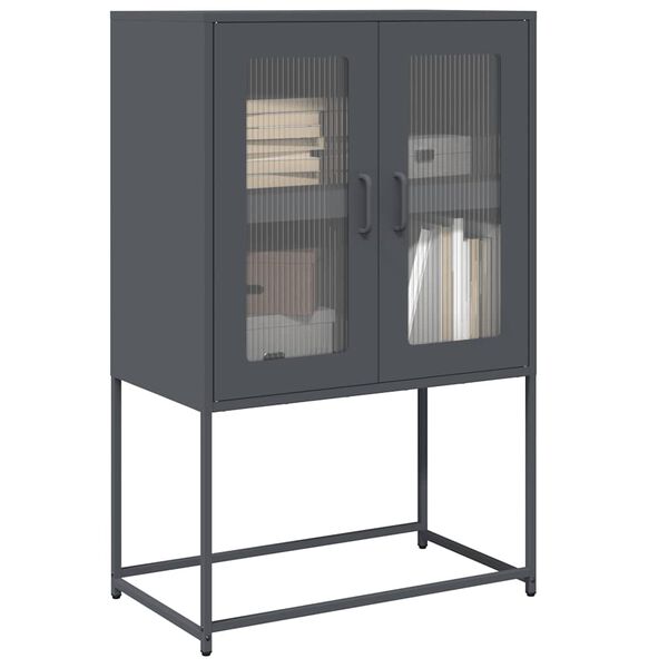 vidaXL Buffet haut anthracite 68x39x107 cm acier