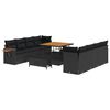 vidaXL Ensemble de canap&eacute; de jardin 12 pc 12-Nombre de places Noir