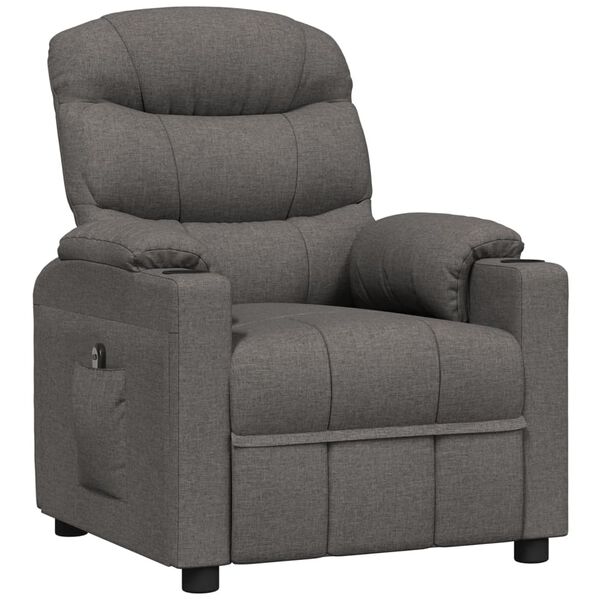 vidaXL Fauteuil inclinable &eacute;lectrique Gris fonc&eacute; Tissu