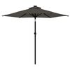 vidaXL Parasol de jardin LED et mât en acier anthracite 225x225x212 cm