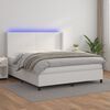 vidaXL Sommier &agrave; lattes de lit matelas LED Blanc 180x200 cm Similicuir
