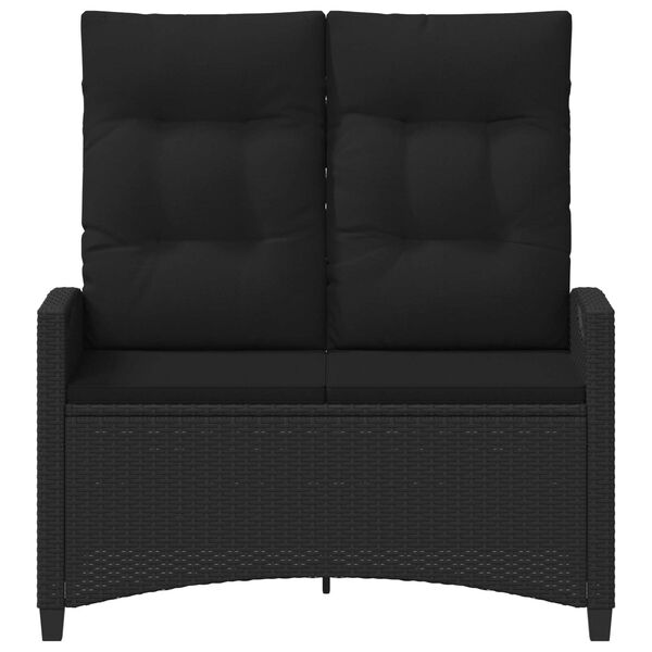 vidaXL Banc de jardin Noir 105 x 60 x 112 cm Acier et Polyester