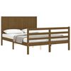 vidaXL Cadre de lit sans matelas marron miel 140x190 cm bois massif