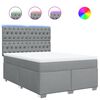 vidaXL Sommier &agrave; lattes de lit avec matelas Gris clair 140x200cm Tissu