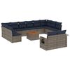 vidaXL Ensemble de canap&eacute; de jardin 13 pcs avec coussins gris r&eacute;sine tress&eacute;e