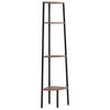 vidaXL &Eacute;tag&egrave;re d'angle &agrave; 4 niveaux Marron fonc&eacute; et noir 45,5 x 31,5 x 150 cm