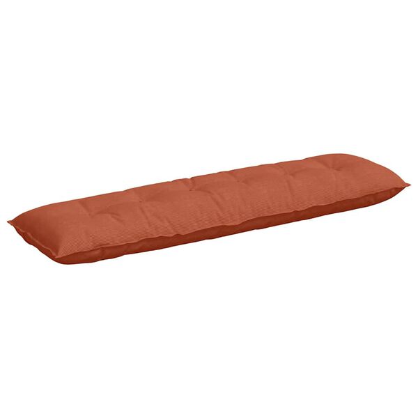 vidaXL Coussin de Dos Rouge orange 180 x 50 cm Tissu en velours c&ocirc;tel&eacute;