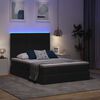 vidaXL Lit avec rangement et LED avec LED Noir 140 x 190 cm Polyester