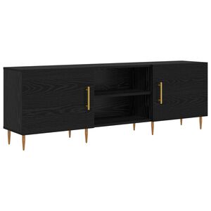 vidaXL Meuble TV 150 x 30 x 50 cm Ch&ecirc;ne noir Bois d'ing&eacute;nierie