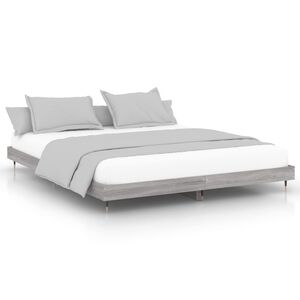 vidaXL Cadre de lit sans matelas sonoma gris 160x200cm bois ing&eacute;nierie