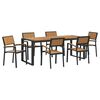 vidaXL Ensemble de salle &agrave; manger pour jardin 7 pc Noir