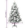vidaXL Sapin de No&euml;l pr&eacute;-&eacute;clair&eacute; avec neige floqu&eacute;e/c&ocirc;nes 225cm PVC/PE