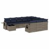 vidaXL Ensemble de canap&eacute; de jardin 11 pcs avec coussins gris r&eacute;sine tress&eacute;e