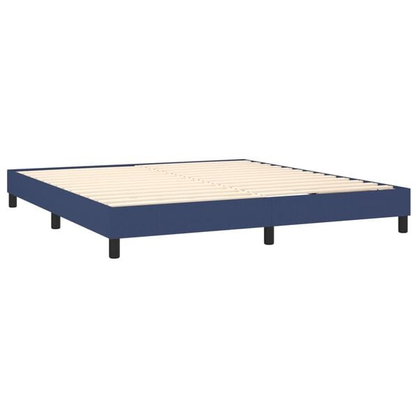 vidaXL Sommier &agrave; lattes de lit avec matelas Bleu 180x200 cm Tissu