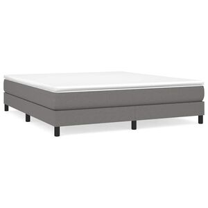vidaXL Cadre de lit &agrave; lattes gris fonc&eacute; 160x200 cm tissu