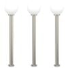 vidaXL Bornes lumineuses lot de 3 120 cm acier inoxydable IP44