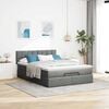 vidaXL Lit ottoman avec matelas gris fonc&eacute; 140x190 cm tissu
