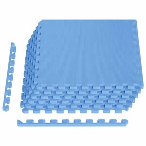 vidaXL Tapis de sol de piscine 6 pc Bleu 2,16 m&sup2; Mousse EVA