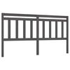 vidaXL T&ecirc;te de lit Gris 186x4x100 cm Bois massif de pin