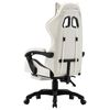 vidaXL Fauteuil de jeux vidéo et repose-pied Noir et blanc Similicuir