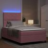 vidaXL Lit &agrave; ressort LED avec matelas Rose 120 x 200 cm tissu
