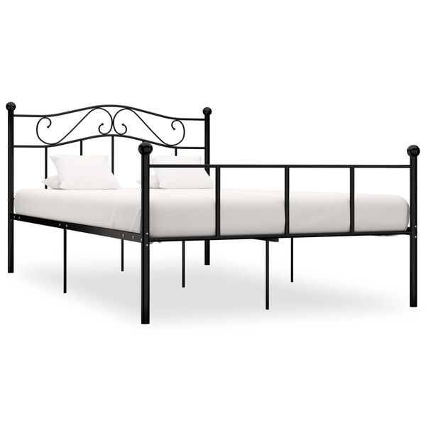 vidaXL Cadre de lit sans matelas noir métal 140x200 cm