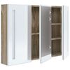 vidaXL Armoire de salle de bain à miroir LED 89x14x62cm blanc et chêne