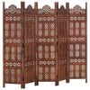 vidaXL Cloison de s&eacute;paration 5 panneaux Marron 200x165cm Bois manguier