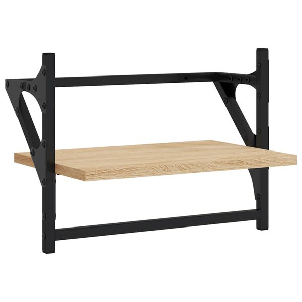 vidaXL &Eacute;tag&egrave;res murales avec barres 2 pcs ch&ecirc;ne sonoma 40x25x30 cm