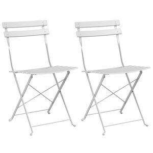 vidaXL Chaise de jardin pliante 2 pcs Blanc 42 x 46 x 82cm M&eacute;tal