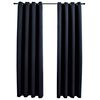vidaXL Rideaux occultants avec anneaux en métal 2 pcs Noir 140x245 cm
