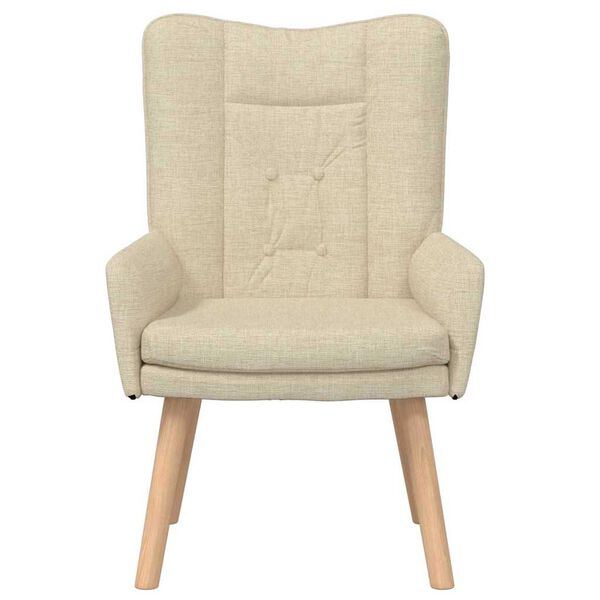 vidaXL fauteuil Cr&egrave;me 63 x 67 x 94 cm Tissu et contreplaqu&eacute;