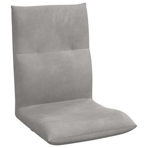 vidaXL Fauteuil de sol ajustable Gris clair Velours
