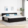 vidaXL Lit &agrave; ressorts avec matelas Noir 200 x 200 cm Velours