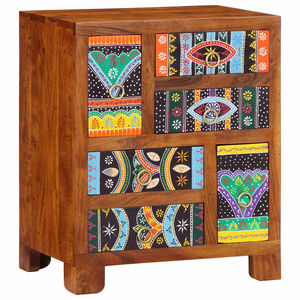 vidaXL Buffet multicolore 50x35x60 cm bois massif d'acacia