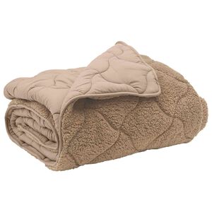 vidaXL Duvet d'hiver Taupe 135 x 200 cm Microfibre et polaire Teddy