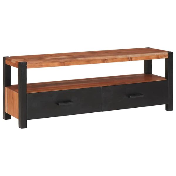 vidaXL Meuble multim&eacute;dia Marron 110 x 30 x 40 cm Bois d'Acacia Massif