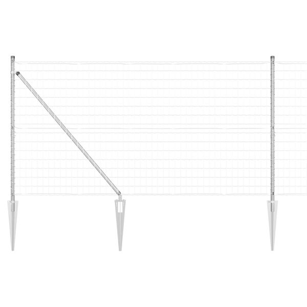 vidaXL Cl&ocirc;ture avec poteau Argent&eacute; 1,4 x 10 m Acier