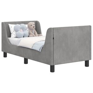 vidaXL Cadre de lit pour tout-petit avec t&ecirc;te de lit Gris clair